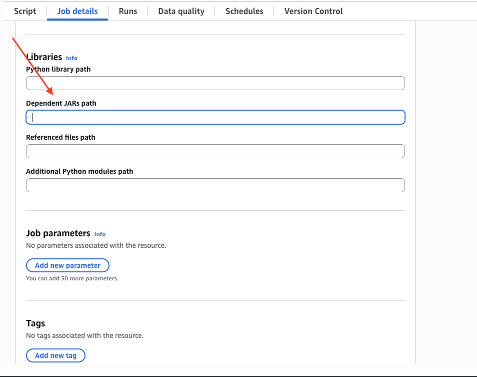 Glue Notebook JAR 경로 옵션